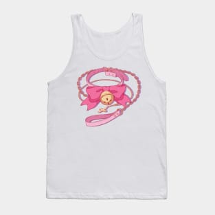 The cute pink cat bell collar choker with chains Tank Top
